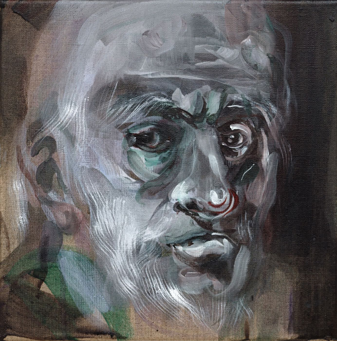 Schwarzes Portrait, 2015/16, 30x30cm
